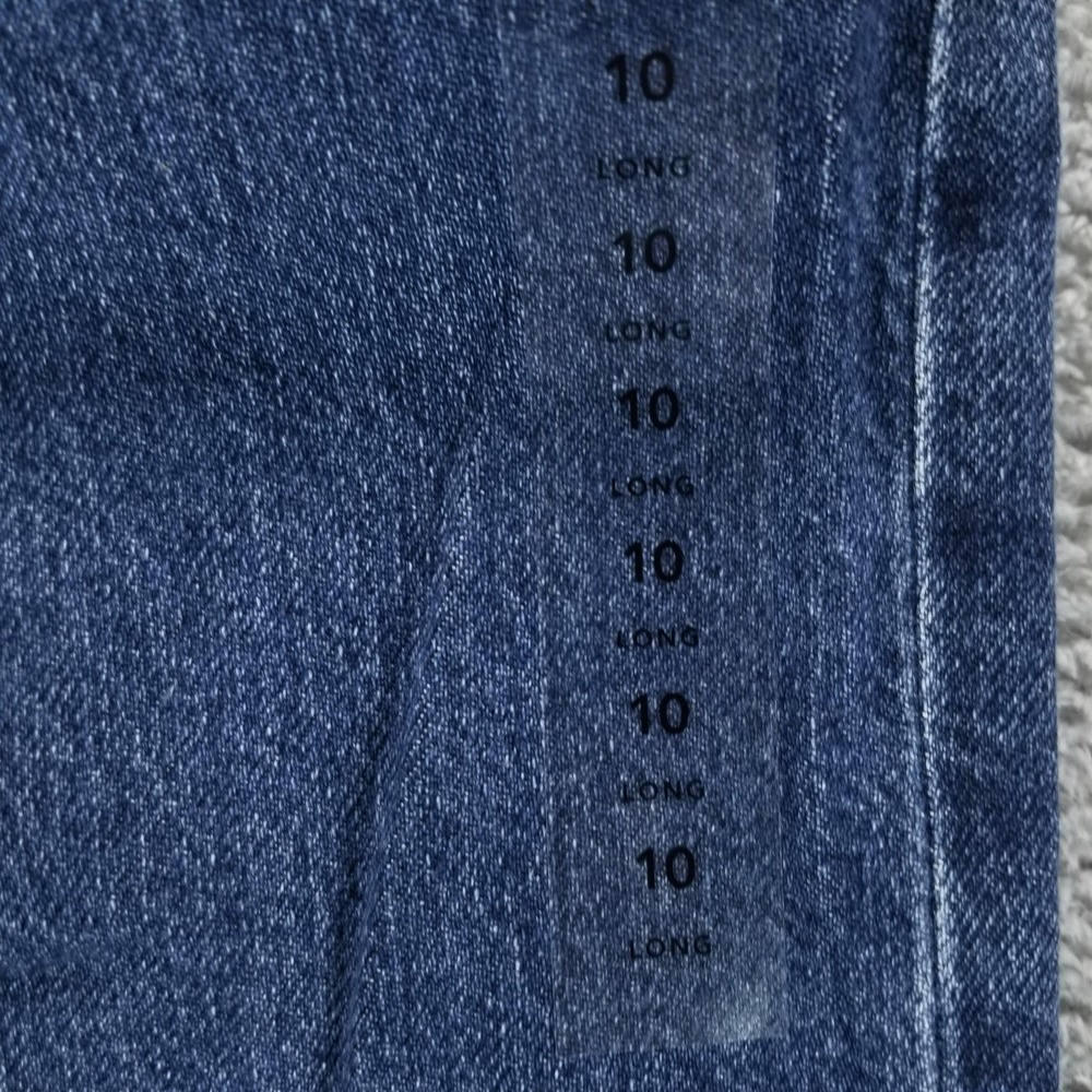 American Eagle Jeans Womens 10 Long Blue Baggy Barrel Low Rise Strigid - Picture 6 of 12